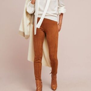 NEW Anthropologie Brown Faux Suede Leggings